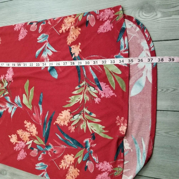 CHRISTIAN SIRIANO Women's Floral Print Knee-Length Dress Size Large Red Stretchy - Picture 7 of 9